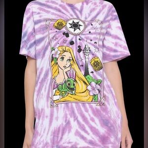 hot topic Disney Tangled Rapunzel Tie-Dye Oversized Girls T-Shirt Plus Size 1/2